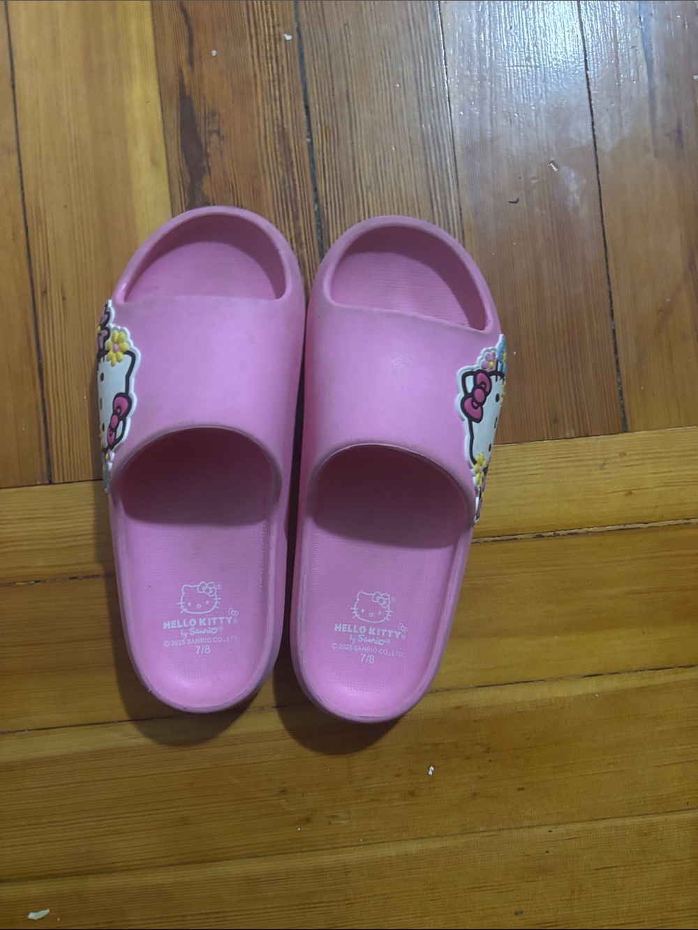 Hello Kitty Pink Slide Sandals with Character Accent